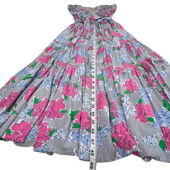 crown & ivy Dress Women's Hello Spring Flutter Sleeve Floral Midi Pink Blue 2 XS - Picture 12 of 17